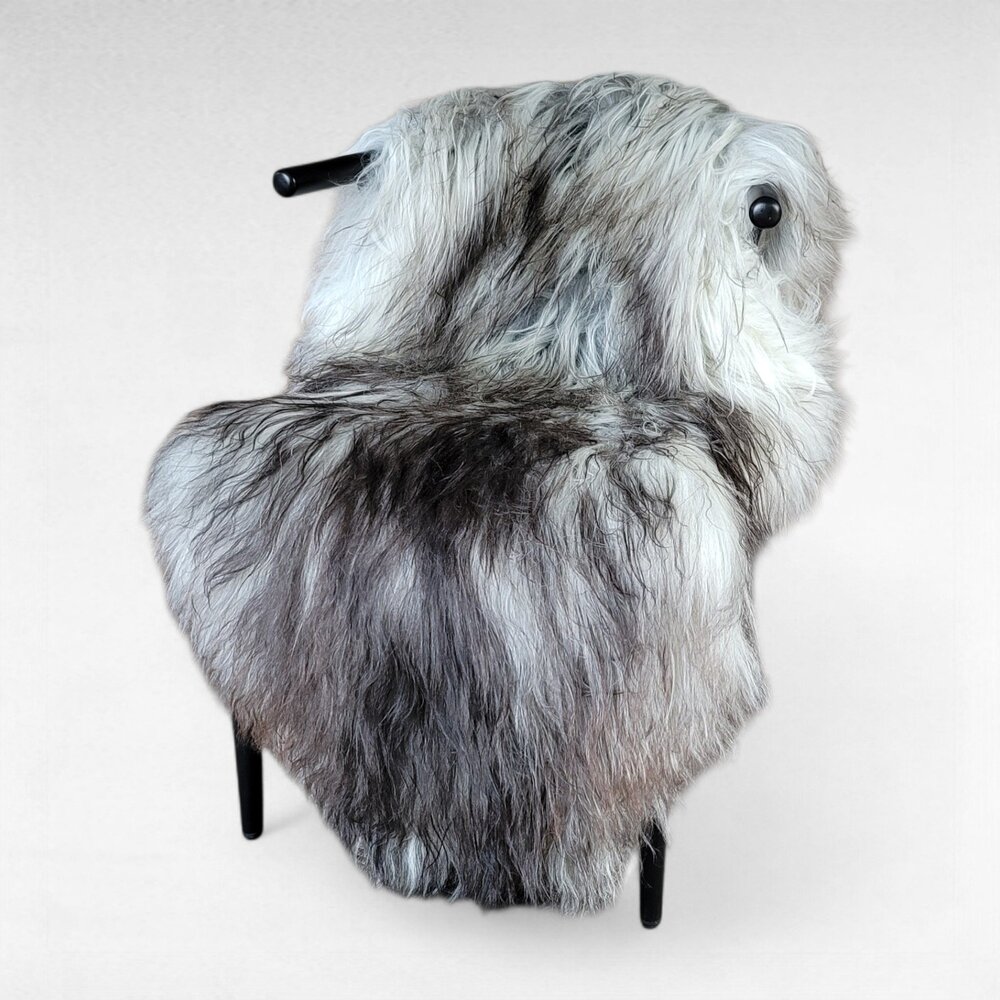 Genuine Icelandic Sheepskin Rug XXL Luxury Gray Moorit 59" x 33"